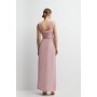 Micro Pleat Bodice Hem Sweep Jersey Bridesmaids Maxi Dress