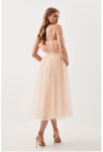 Lydia Millen Corseted Tulle Woven Midi Dress