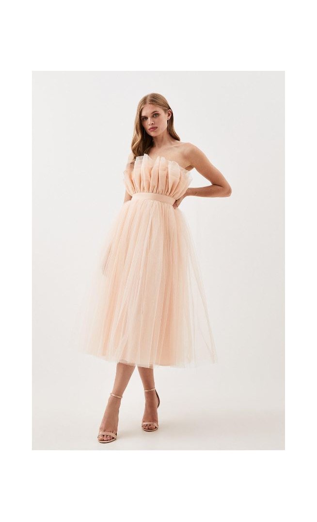 Lydia Millen Corseted Tulle Woven Midi Dress