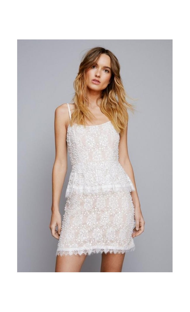 Lace Embellished Mini Dress