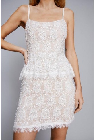 Lace Embellished Mini Dress