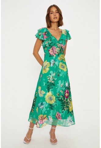 Bright Floral Satin Burnout...