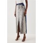 Denim & Sequin Maxi Skirt