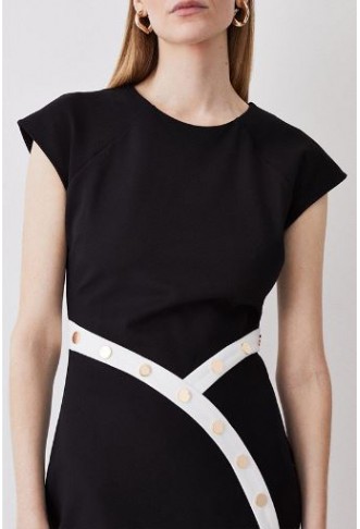 Buy Karen Millen Ponte Contrast Trim Mini Flippy Dress In Multiple Colors