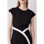 Buy Karen Millen Ponte Contrast Trim Mini Flippy Dress In Multiple Colors