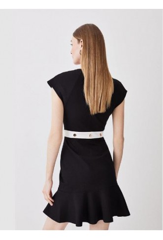 Buy Karen Millen Ponte Contrast Trim Mini Flippy Dress In Multiple Colors