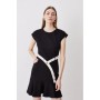 Buy Karen Millen Ponte Contrast Trim Mini Flippy Dress In Multiple Colors