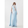 Premium Tie Neck Panelled Bias Maxi Dress