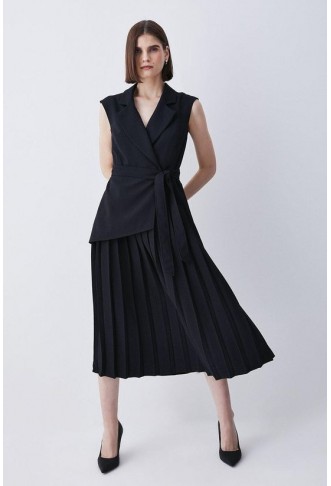 Military Pleat Sleeveless...