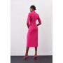 Compact Stretch Split Side Midi Dress