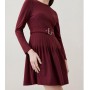 Buy Karen Millen Long Sleeve Pleated Figure Form Crepe Mini Dress