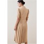 Petite Tailored Structured Crepe Forever Pleat Midi Dress