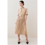 Petite Tailored Structured Crepe Forever Pleat Midi Dress