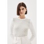 Viscose Blend Sparkle Jacquard Knit Top