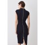 Italian Compact Scuba Jersey Seamed Pencil Midi Dress