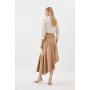 Tailored Asymmetric Hem Detail Skirt