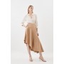 Tailored Asymmetric Hem Detail Skirt