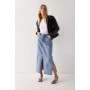 Split Front Denim Maxi Skirt