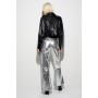 Metallic Crackle Flare Pants