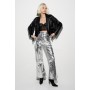 Metallic Crackle Flare Pants