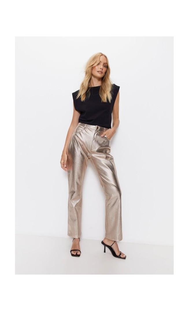 Premium Metallic Straight Leg Trousers