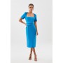 Petite Premium Crepe Square Neck Pencil Midi Dress