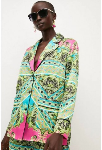 Paisley Scarf Print Soft Tailored Jacket