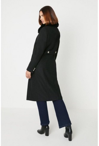 Fur Collar Military Coat