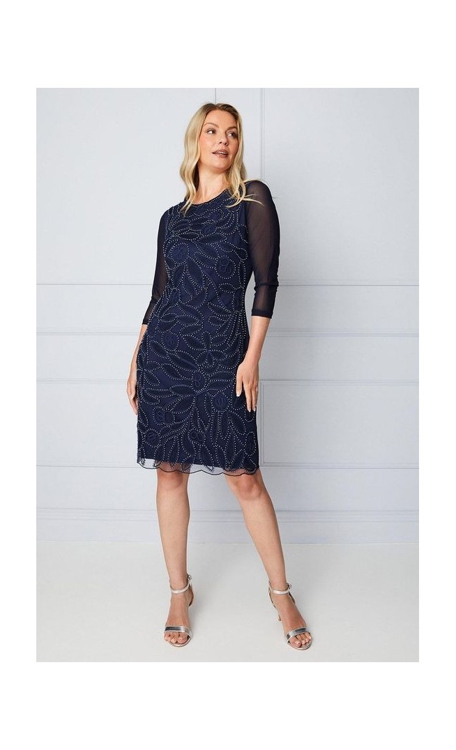 Cornelli Embellished Shift Dress