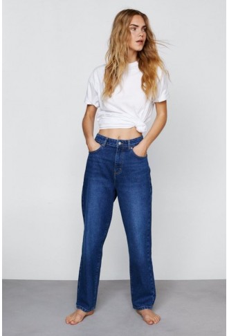 Petite High Waist Denim Mom...