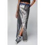 Premium Sequin Panel Denim Maxi Skirt