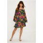 Floral Off-Shoulder A-Line Mini Smock Dress with Ruffles