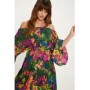 Floral Off-Shoulder A-Line Mini Smock Dress with Ruffles