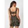 Debut London by Coast Geometric Embellished Strappy Mini Dress