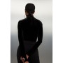 Velvet Jersey Turtleneck Bodysuit