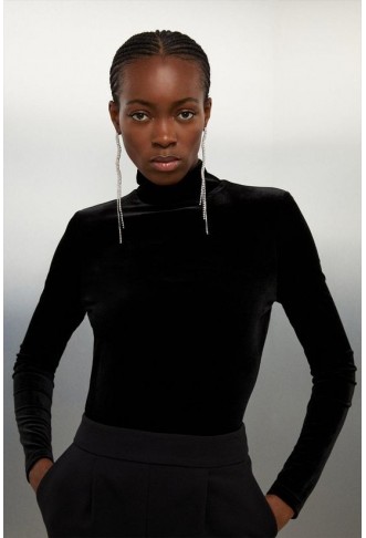 Velvet Jersey Turtleneck...