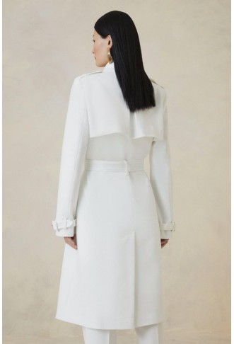 The Founder Compact Stretch Belted Tailored Midi Coat