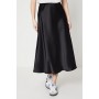 Petite Plain Satin Bias Midi Skirt