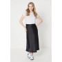 Petite Plain Satin Bias Midi Skirt