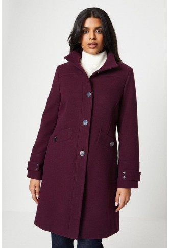 Petite Funnel Neck Coat