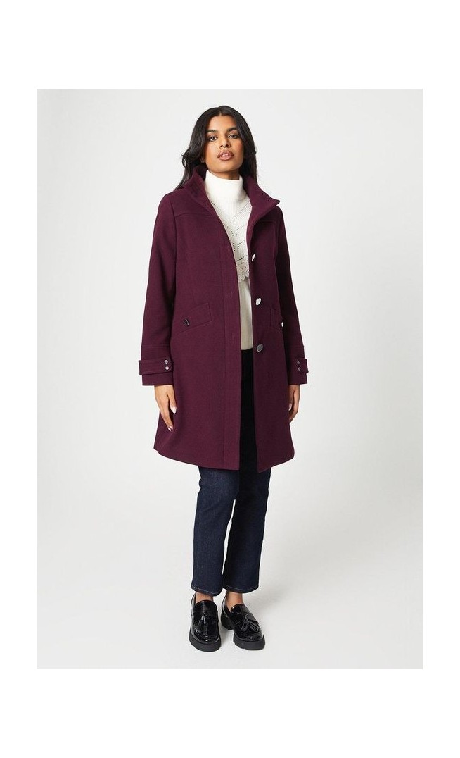 Petite Funnel Neck Coat