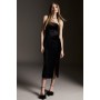 Velvet Corset Bodice Bandeau Midi Dress