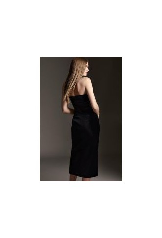 Velvet Corset Bodice Bandeau Midi Dress