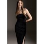 Velvet Corset Bodice Bandeau Midi Dress