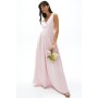 Full Skirted Satin Bridesmaid Maxi Dress