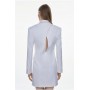 Italian Wool Satin Contoured Open Back Blazer Dress