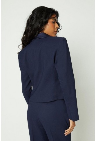 Petite Tailored Satin Trim Blazer