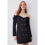 Clean Tailored Bardot Mini Dress