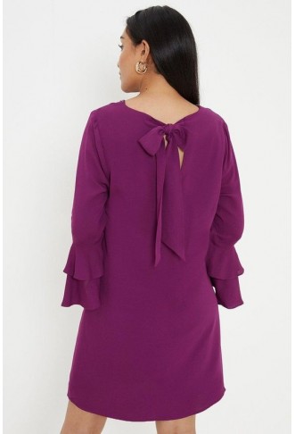 Petite Embellished Ruffle Sleeve Shift Dress