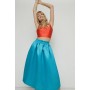 Satin Twill Midi Full Skirt